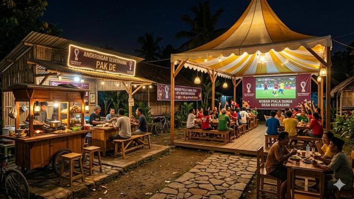 Special Plan: 6 Ide Desain Angkringan di Desa untuk Nobar Piala Dunia yang Modern dan Estetik