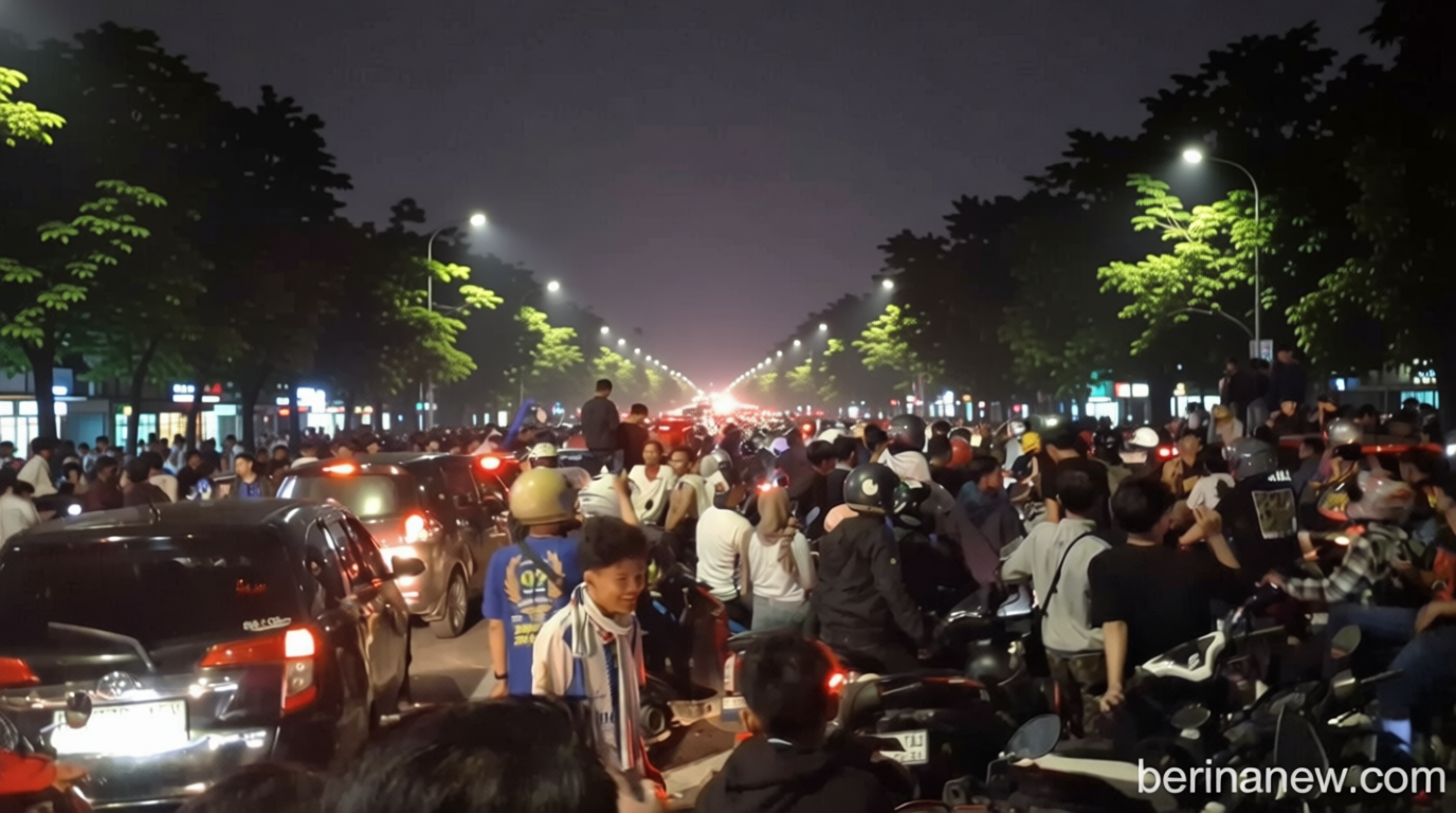 Bobotoh Penuhi Ruas Jalan Usai Persib Menang Atas Persija, Wali Kota dan Kapolda Imbau Jaga Ketertiban