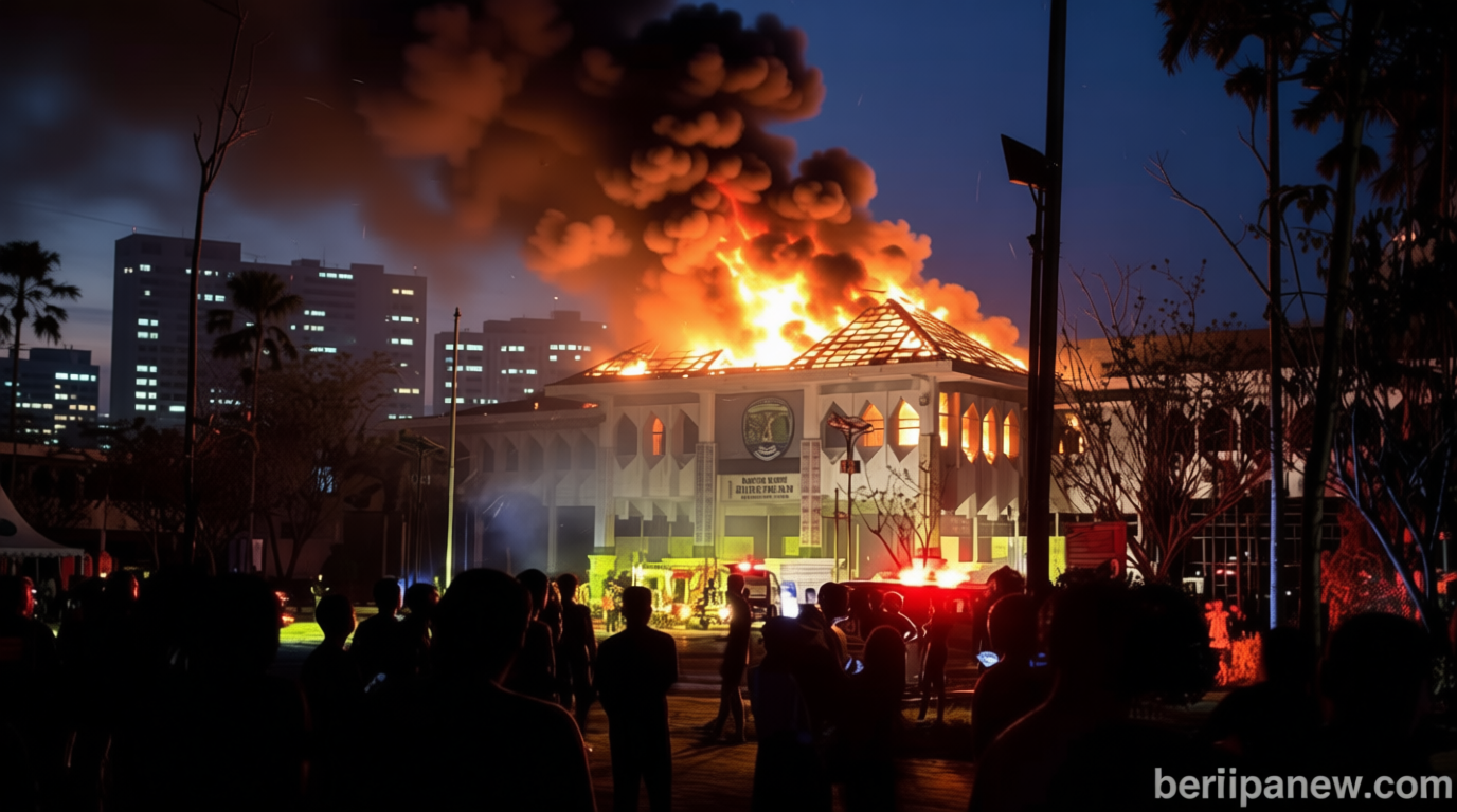 Kantor Bupati Bulungan Terbakar Hebat, Petugas Damkar Terluka Saat Pemadaman