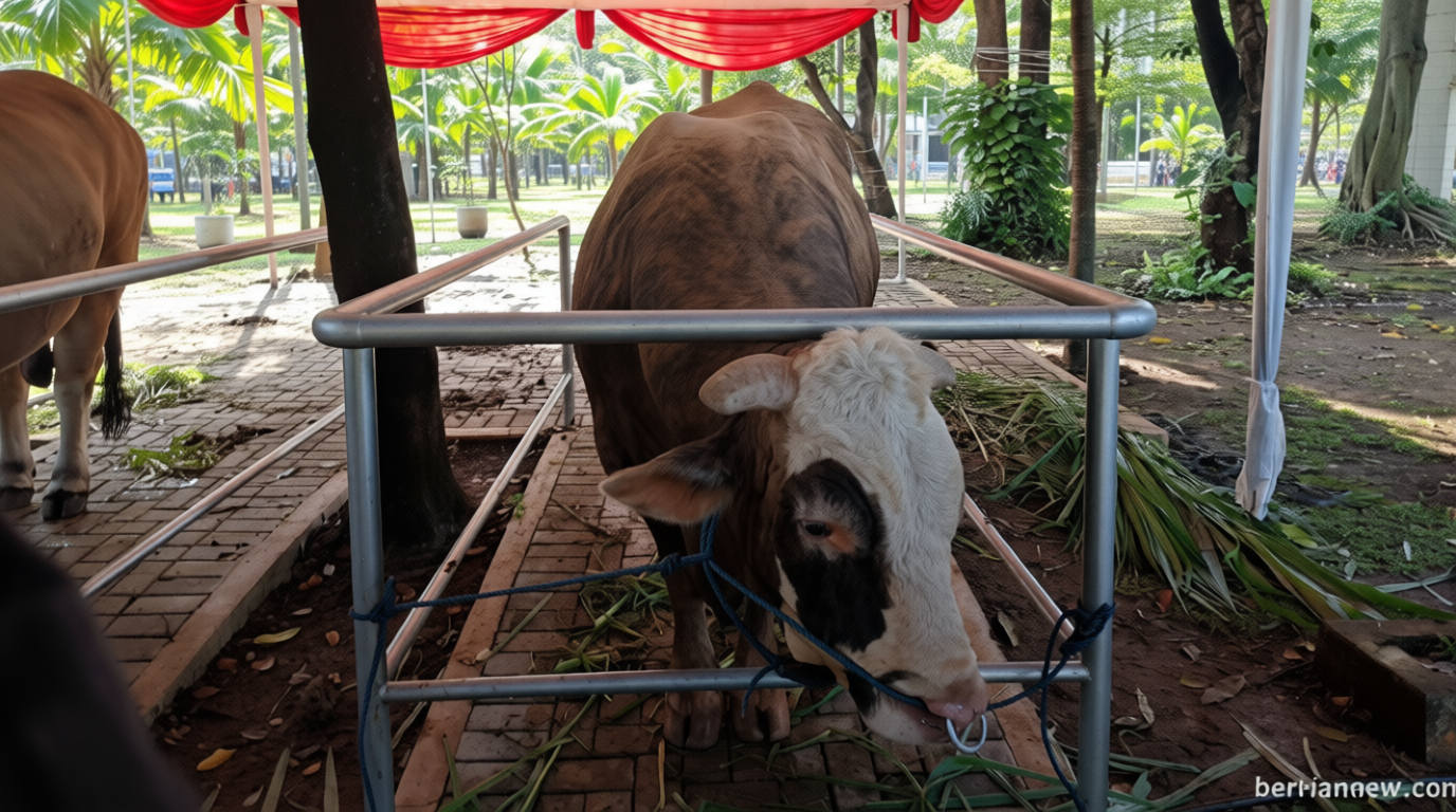 Daging Kurban di Masjid Istiqlal Dikemas 10.728 Paket per Kilogram