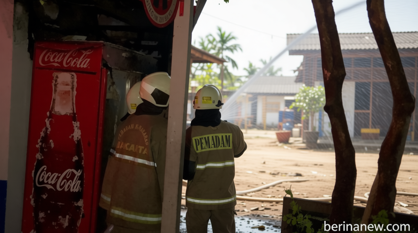Diduga Korsleting Listrik, Warung dan Pos Polisi di Satpas SIM Cengkareng Terbakar Hebat