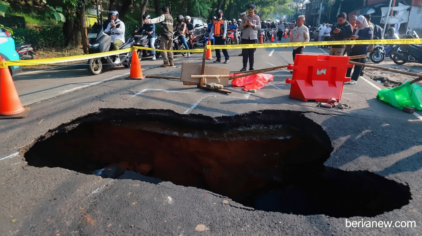 Historic Moment: FOTO: Jalan Amblas Lenteng Agung Bikin Kemacetan Lalu Lintas
