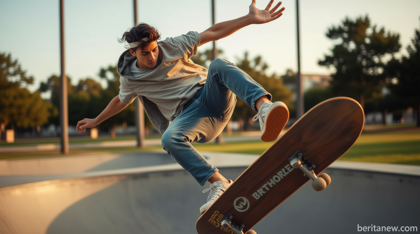 Rekor Unik, Pria Ini Tahan Skateboard di Dagu Selama Lebih dari 1 Jam