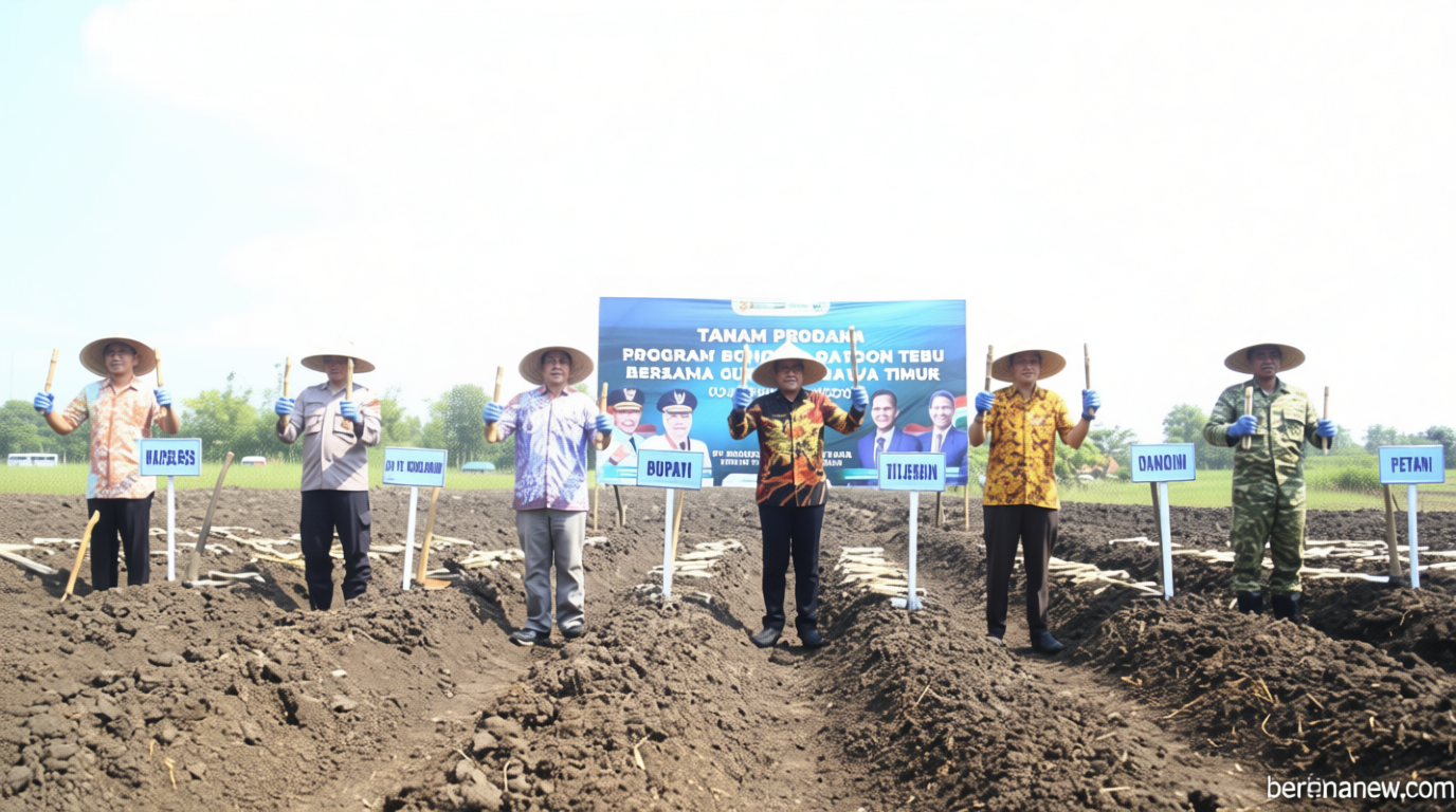 Probolinggo Gelar Tanam Perdana Bongkar Ratoon Tebu 1.000 Hektare, Dukung Produksi Gula Nasional