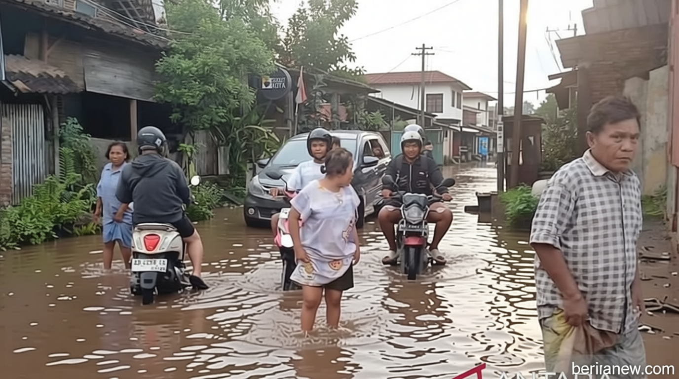 Tanggul Sungai Godo Jebol, Banjir Pati Meluas Rendam Puluhan Rumah Warga