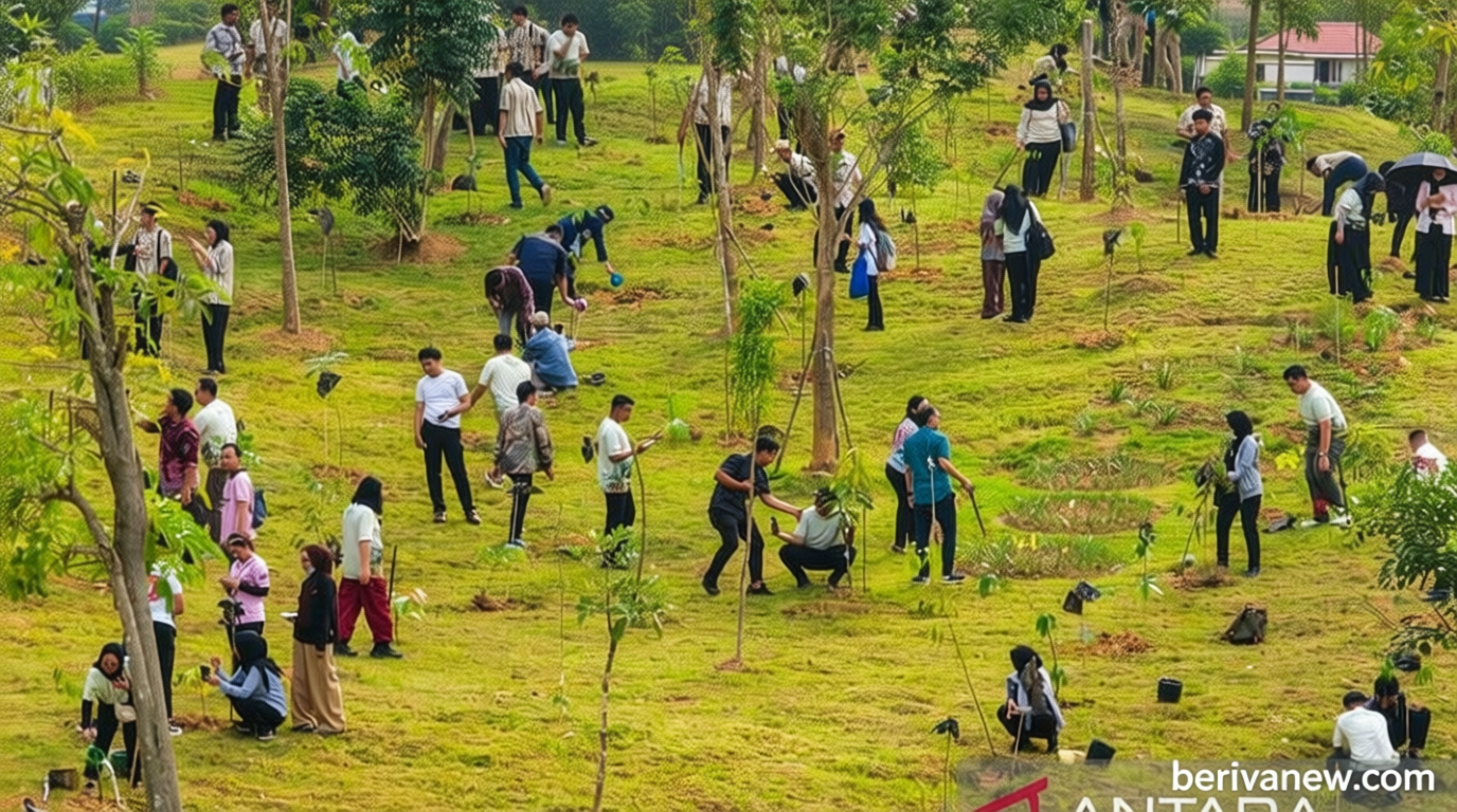 Otorita IKN dan Perbanas Perkuat Penghijauan dengan Penanaman 1.153 Pohon di Kawasan Inti