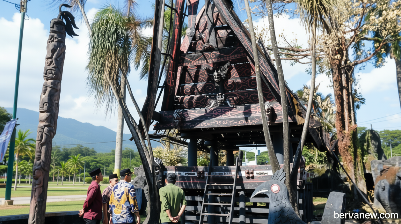 Pemkot Medan Segera Perbaiki Replika Rumah Adat Batak yang Terbakar