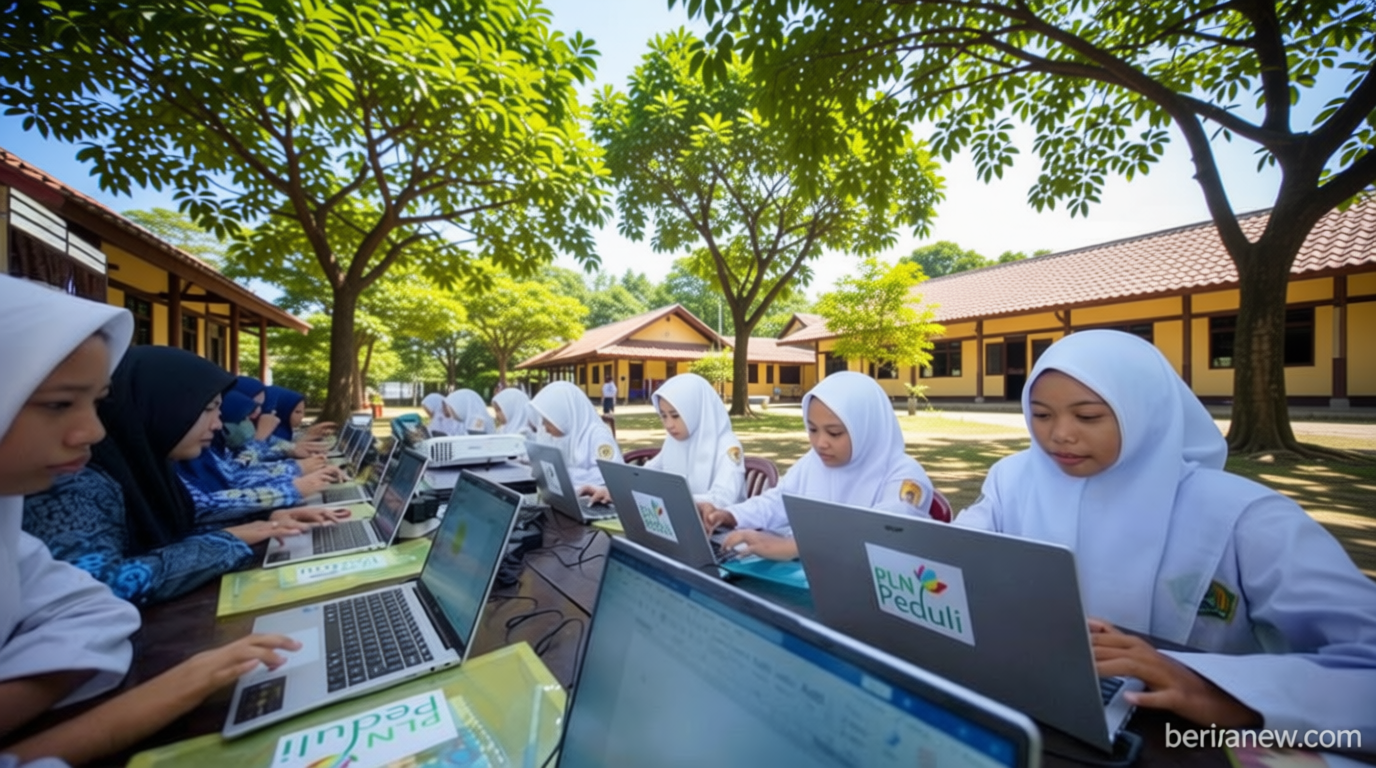 PLN Sumut Perkuat Literasi Digital MTs Muhammadiyah 19 Langkat Lewat Pelatihan Desain Grafis