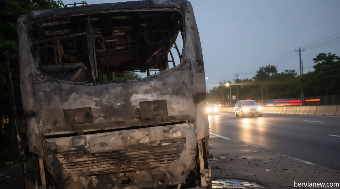 Polres Karawang Pastikan Tak Ada Korban Jiwa dalam Kebakaran Mikrobus Tol Japek KM 55