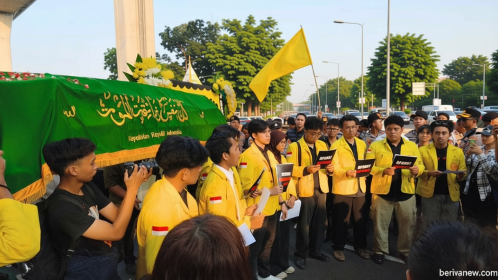 BEM UI Demo di Mabes Polri, Bawa Keranda Mayat