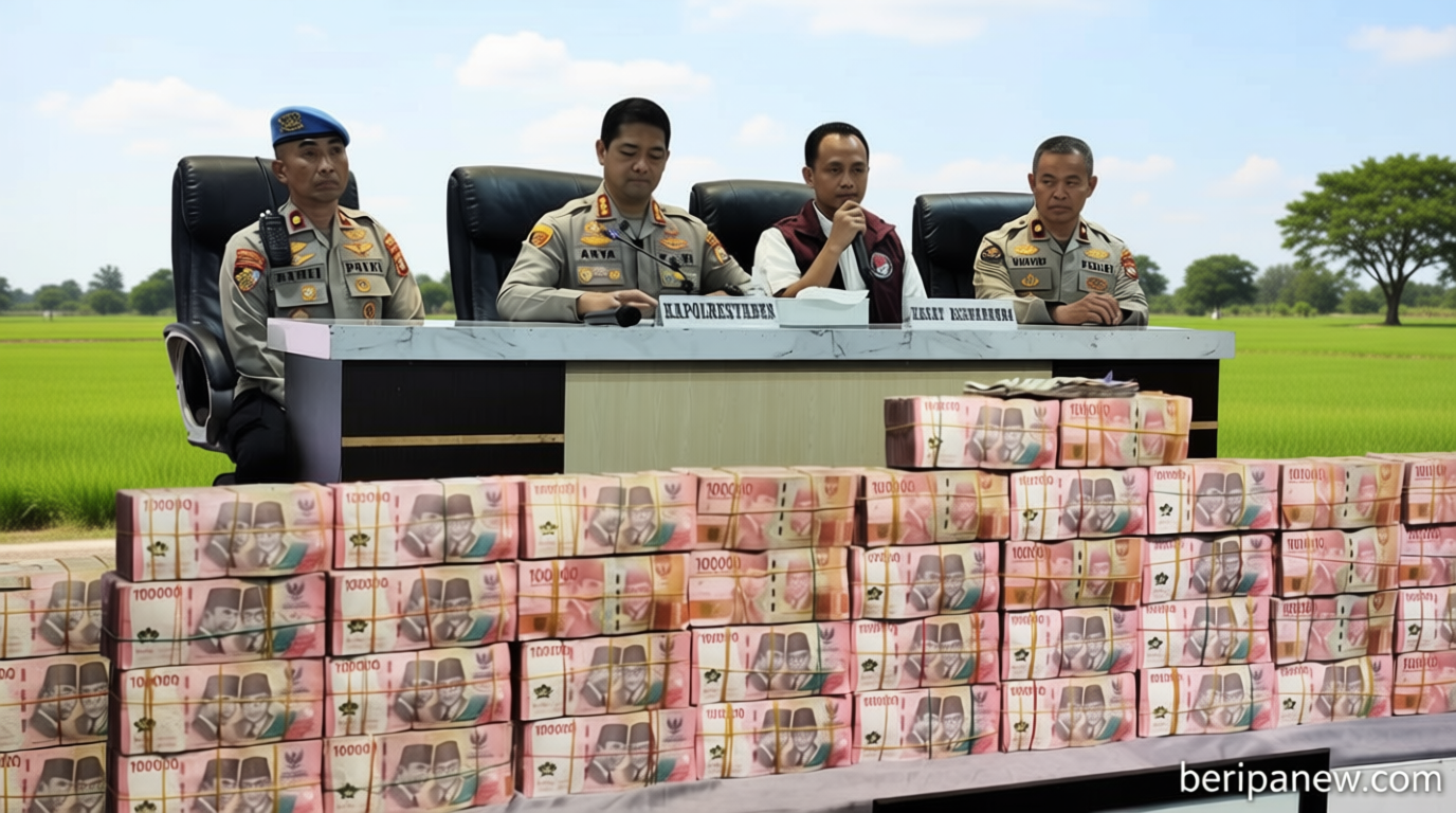 Penampakan Tumpukan Uang Rp2,3 M di Polrestabes Makassar Hasil Bongkar Penyelundupan Sabu 40 Kg