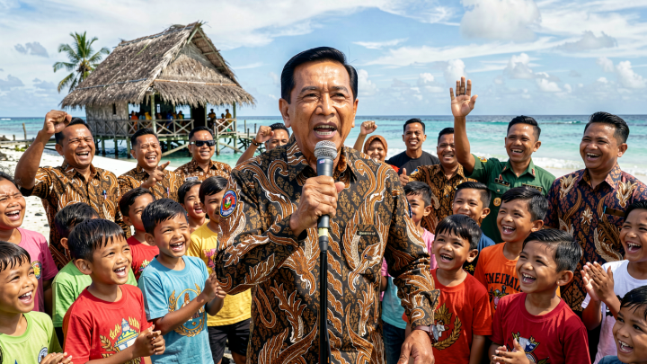 Momen Penuh Gembira saat Prabowo Menyanyi Bersama Anak-anak di Pulau Miangas, Wilayah Terluar NKRI