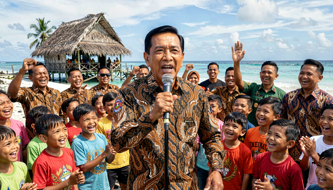 Momen Penuh Gembira saat Prabowo Menyanyi Bersama Anak-anak di Pulau Miangas, Wilayah Terluar NKRI