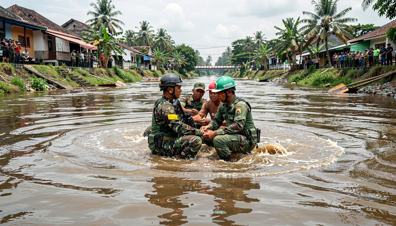 Balita Terseret Sungai Cisimeut Lebak, Tim SAR Banten Terus Lakukan Pencarian