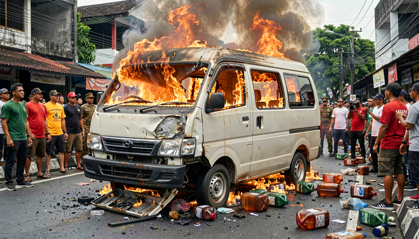 Minibus Terbakar Hebat di Kembangan Jakarta Barat, Diduga Angkut BBM Ilegal