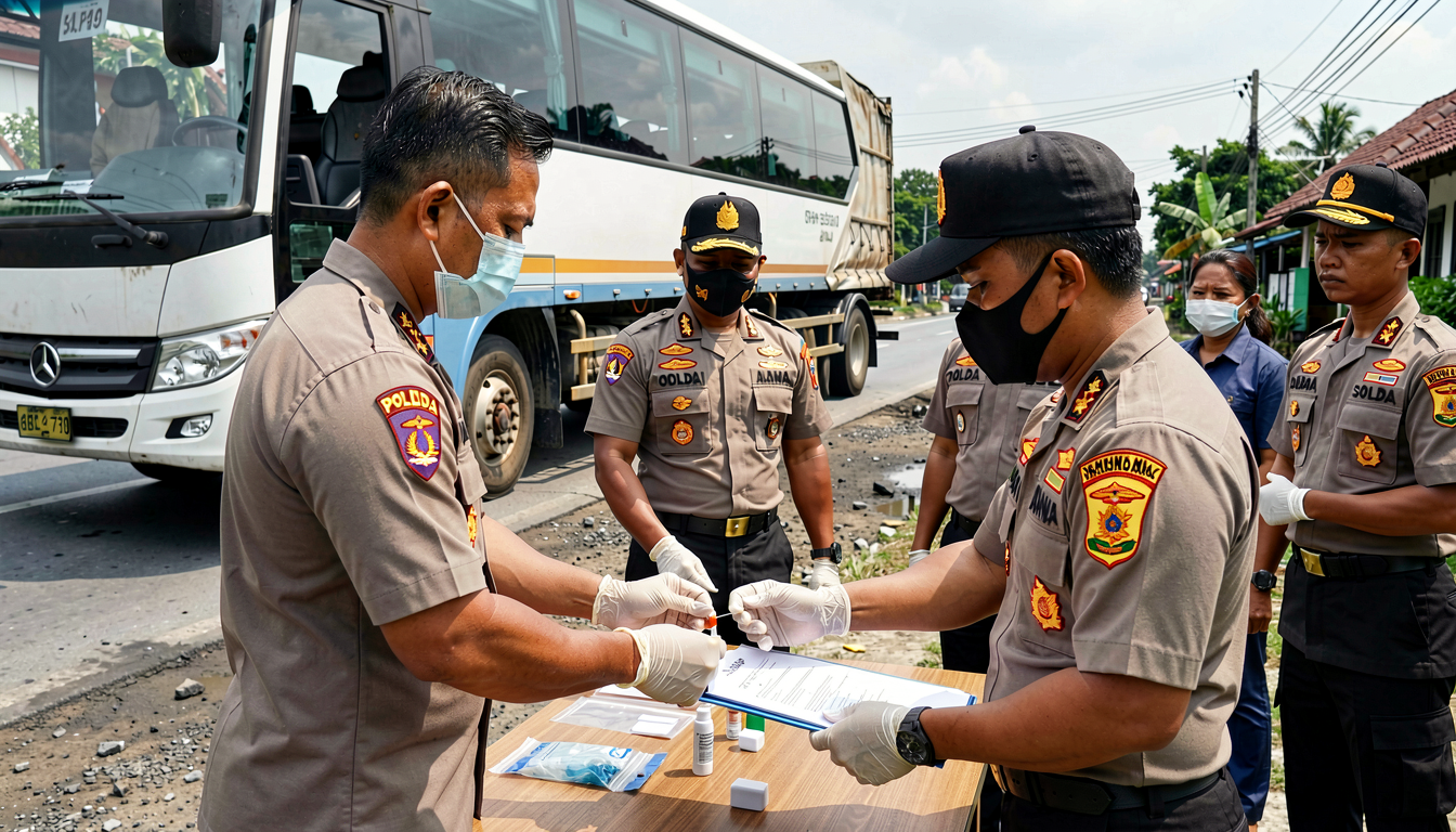 4 Polda Ambil Sampel DNA Keluarga Korban Kecelakaan Bus ALS-Truk Tangki di Musi Rawas Utara